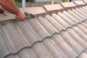 Ridge tiles pointed in Fleetwood near Blackpool.